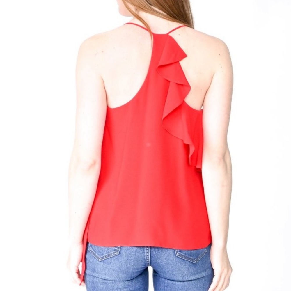 Amanda Uprichard Red Ruffle Top - Picture 3 of 9